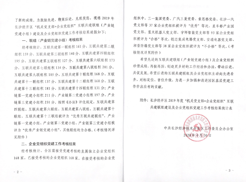 打造混合所有造企业党建标杆 ——J9集团智能党委获评2019年长沙经开区企业党组织党建工作查核“优良”等