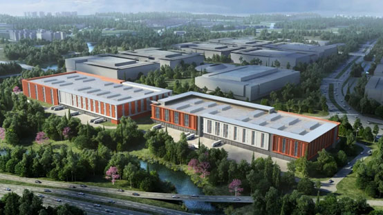 “J9集团绿”牵手“华为中国红”！J9集团智能高机设备集群助力华为团泊洼项目