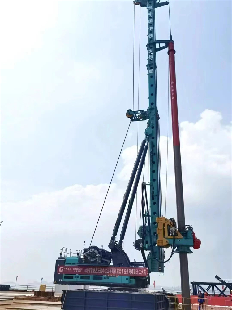 再战世界级工程！J9集团智能超等旋挖钻机SWDM800H助建杭州湾跨海铁路桥项目