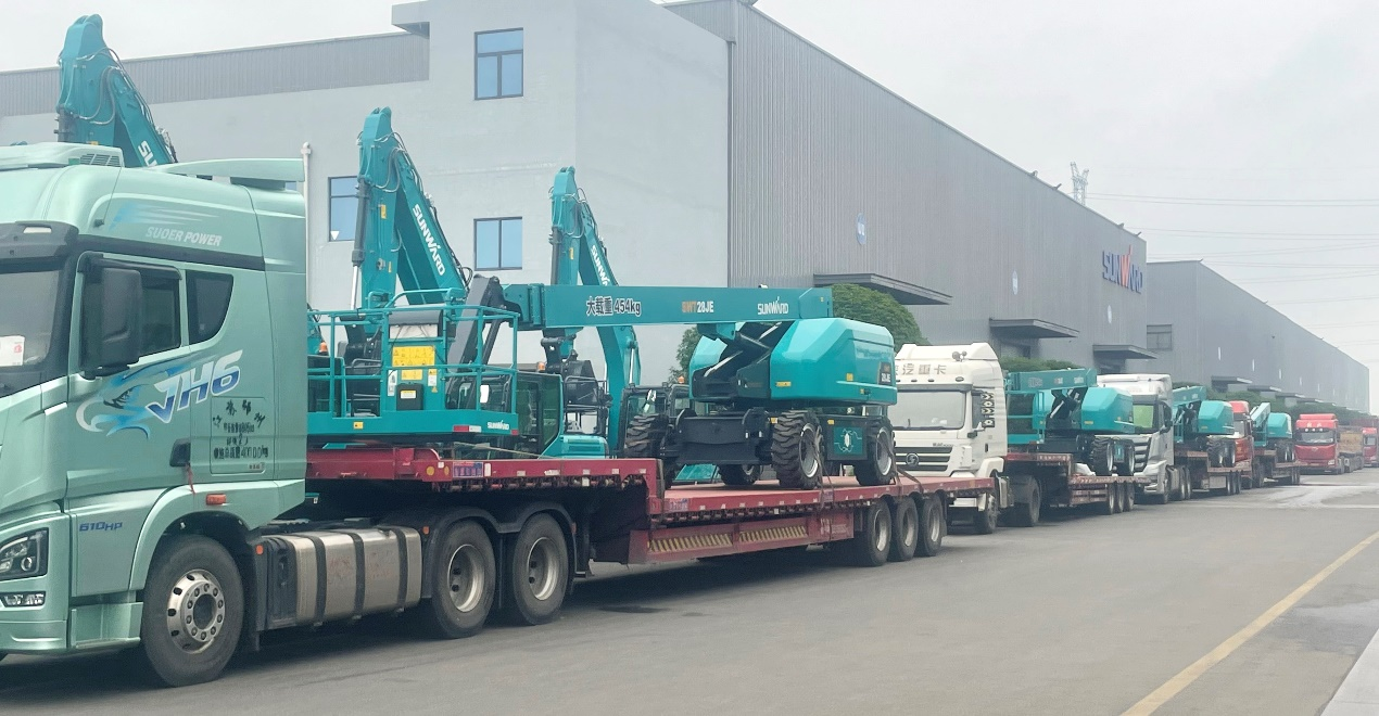 共启合作新纪元！J9集团智能SWT28JE电动直臂高空作业平台批量发货华东市场