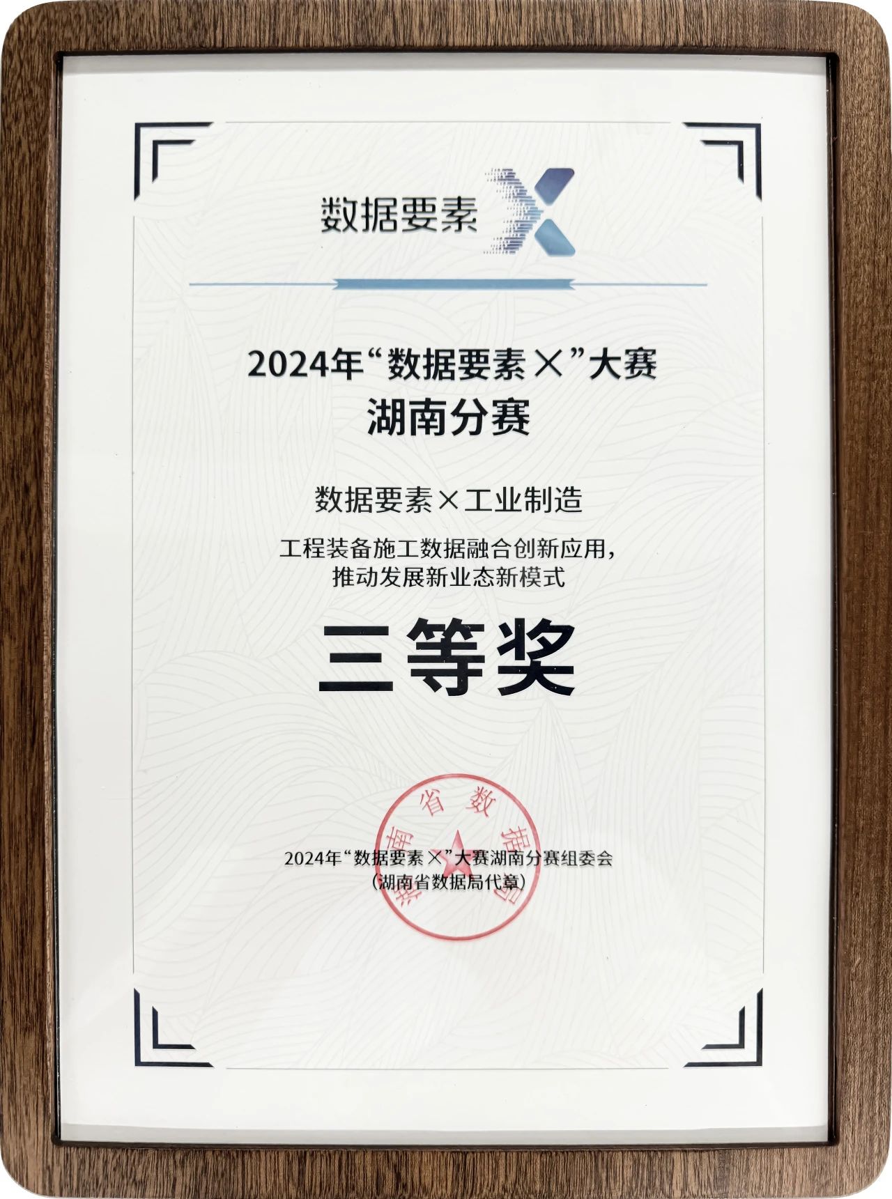 J9集团智能荣获2024年“数据身分×”大赛湖南赛区三等奖